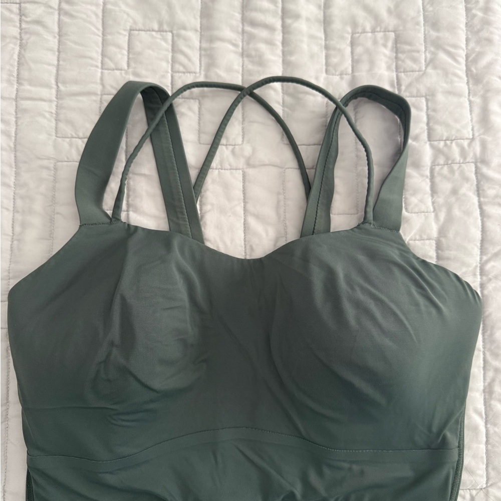 lululemon athletica Strappy Dark Green Sports Bra